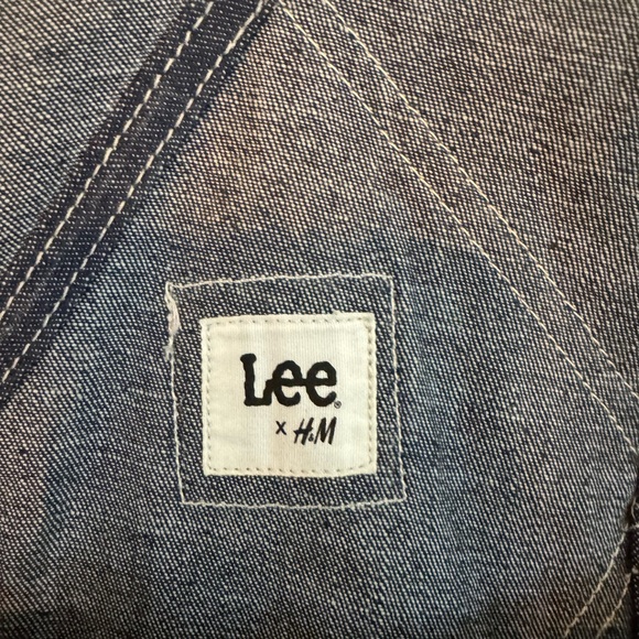 NWOT Lee x H&M Raw Denim Overall Dungaree Blue Men's size S - Picture 4 of 10
